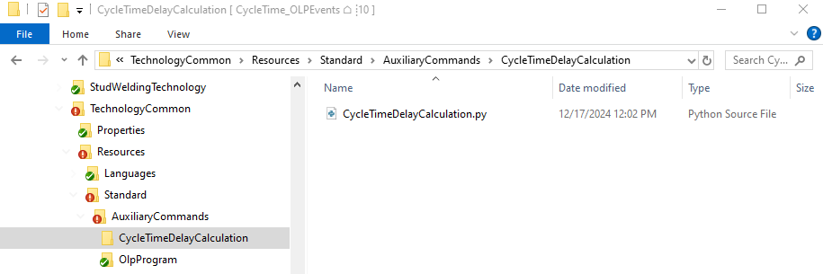 AuxCommandsCycleTimeDelayCalculationFolderLocation