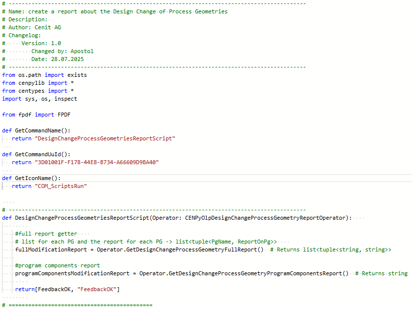 designChangeUpdateReportScript