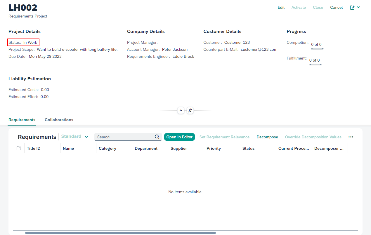 rvc modelview activatedproject