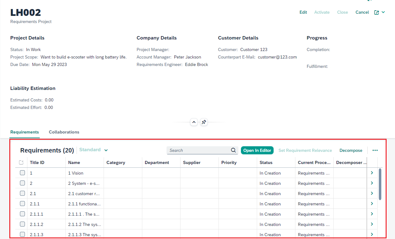 rvc modelview importedrequirements